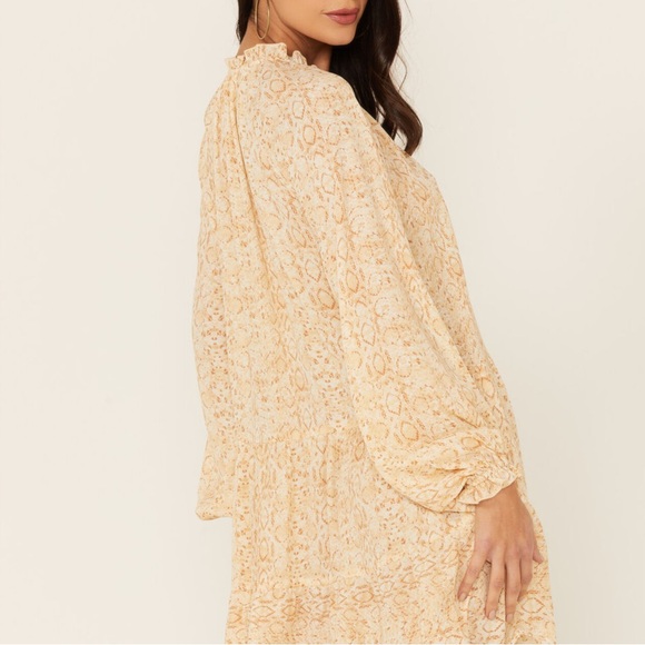 Show Me Your Mumu Birdie Long Sleeve animal snake print Mini Dress - Picture 7 of 15